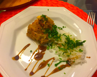 Frango assado com creme de cebola e maionese