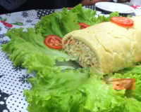 Rocambole de batata recheada com frango