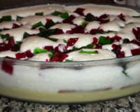 Pavê de pêssego em calda