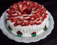 Bolo flor de morango