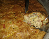 Torta de abobrinha com linguiça calabresa e bacon