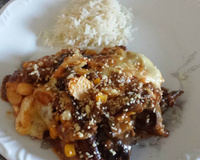 Lasanha de berinjela com falso molho bolonhesa