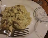 Risoto de filé mignon com queijo gorgonzola
