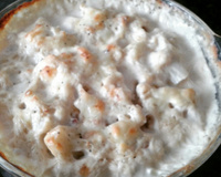 Couve-flor gratinada com bacon e queijo