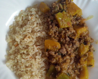 Abóbora com carne moída