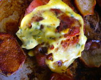 Coxa e sobrecoxa assada com molho de maionese