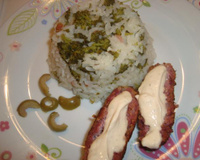 Arroz com brócolis e bacon