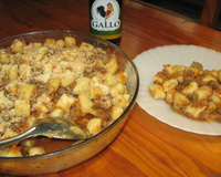 Nhoque fácil sabor de frango