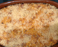 Salmão desfiado e gratinado Beta