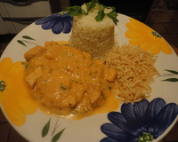 Frango com moranga na panela de pressão