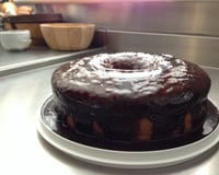 Bolo de cenoura com calda de chocolate que derrete na boca