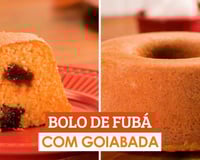 Bolo de fubá com goiabada