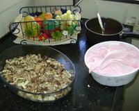 Torta de brigadeiro, sorvete e bis