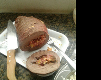 Picanha invertida recheada em crostata