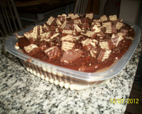 Pavê de chocolate preto e chocolate branco