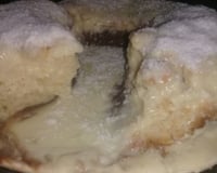 Bolo vulcão de leite em pó com creme de avelã