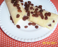 Panquecas ao creme e passas ao rum