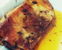 Costelinha de porco assada com mel e limão