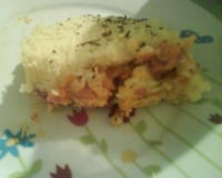 Escondidinho de batata com recheio de pizza