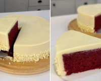 "Parece até uma entremet de confeitaria francesa, mas é moleza de fazer": receita de bolo red velvet com ganache de cream cheese de dar água na boca!