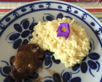 Risoto de limão com medalhão de filé mignon e shimeji