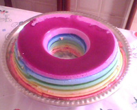 Delícia de gelatina em camadas