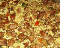 Mexido de ovos com farofa