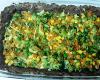 Quiche de carne moída à jardineira