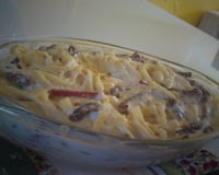 Fetutine ao molho branco com filé gratinado