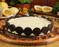 Torta de mousse de maracujá com biscoito oreo