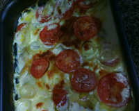 Filé de merluza assado com leite de coco