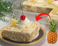 Como fazer torta charlotte de abacaxi com biscoito Maria e cream cheese: sobremesa sem forno e bem tropical