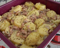Batatas gratinadas com bacon