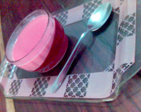 Gelatina com creme rosado