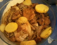 Bisteca assada com batatas
