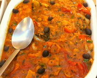 Cação trampé dans la sauce de crevettes (Cação ao molho de camarão)