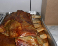 Costela seringada com farofa do pé do tempero