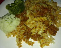 Macarrão com carne moída