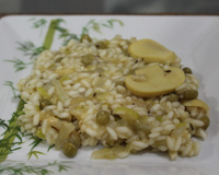 Risoto de ervilhas e champignons