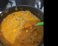 Carne moída com abóbora cabotiá