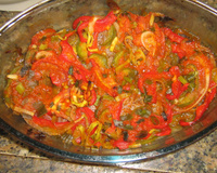 Bife ao molho de tomate com pimentão