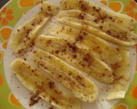 Banana como canela no micro-ondas