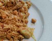 Arroz indiano com grão de bico