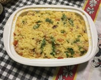 Macarrão ao forno com bacon e mussarela