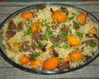 Arroz com pequi e carne de sol