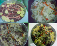 Chuleta assada com batatas