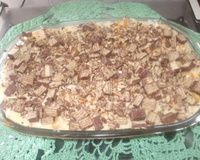 Pavê de pêssego com chocolate