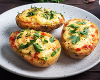 Batata recheada vegetariana (ovolacto)