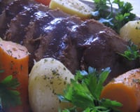 Lagarto ao molho de laranja