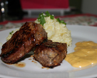 Risoto com filé mignon e pimenta rosa